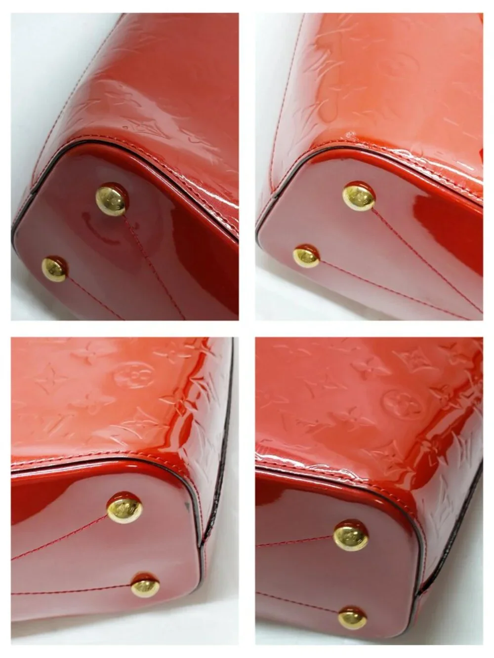 Authentic Louis Vuitton Montebello MM Vernis Rouge Handbag Shoulder Bag